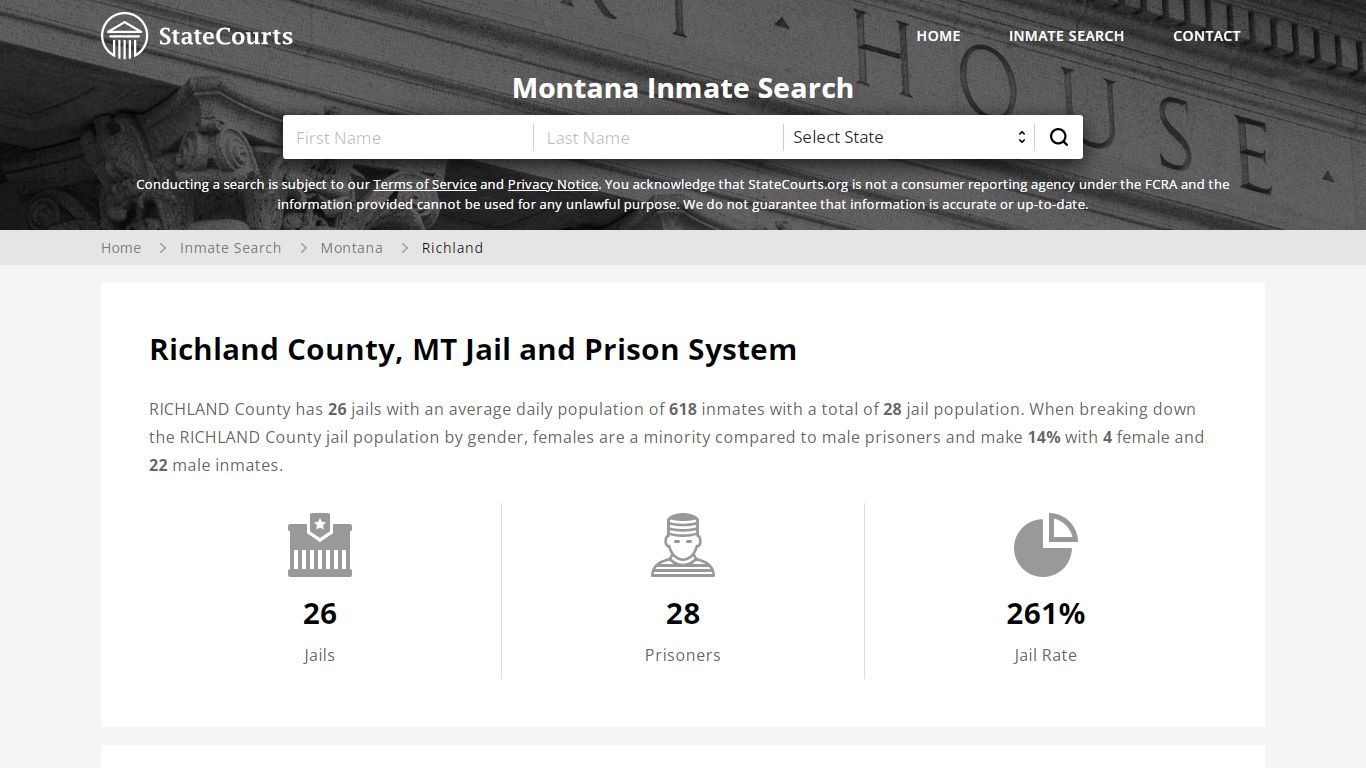 Richland County, MT Inmate Search - StateCourts